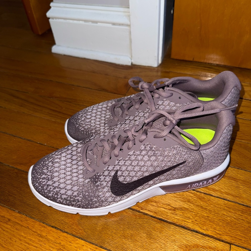 Nike Sneakers in Purple and White with Lime Accents